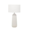 thumbnail image 1 of DecMode 24" Ribbed White Table Lamp with White Fabric Shade, 1 of 16