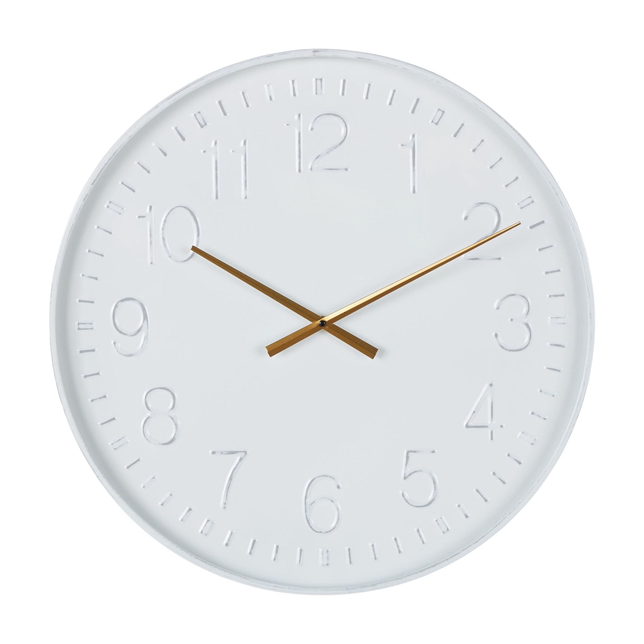 DecMode 24" White Metal Round Wall Clock