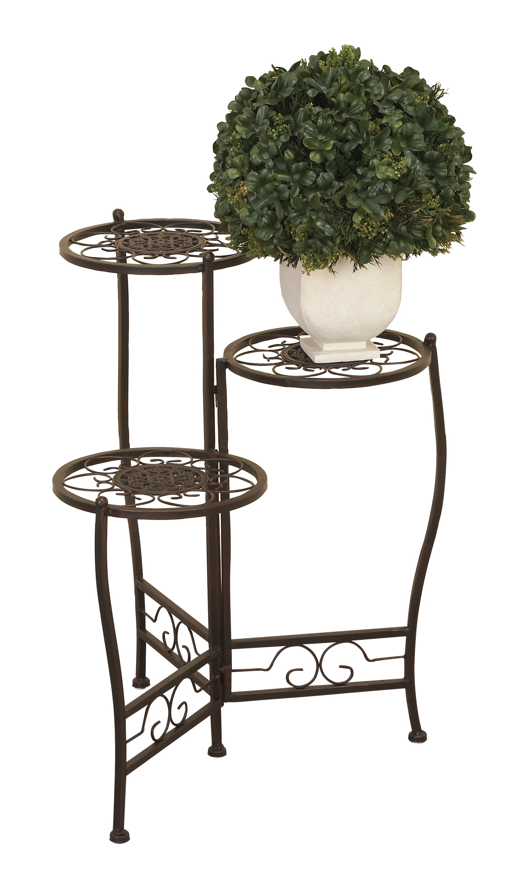Southern Living at Home Wrought Iron 3-Tier Plate Stand Holder Rack Black