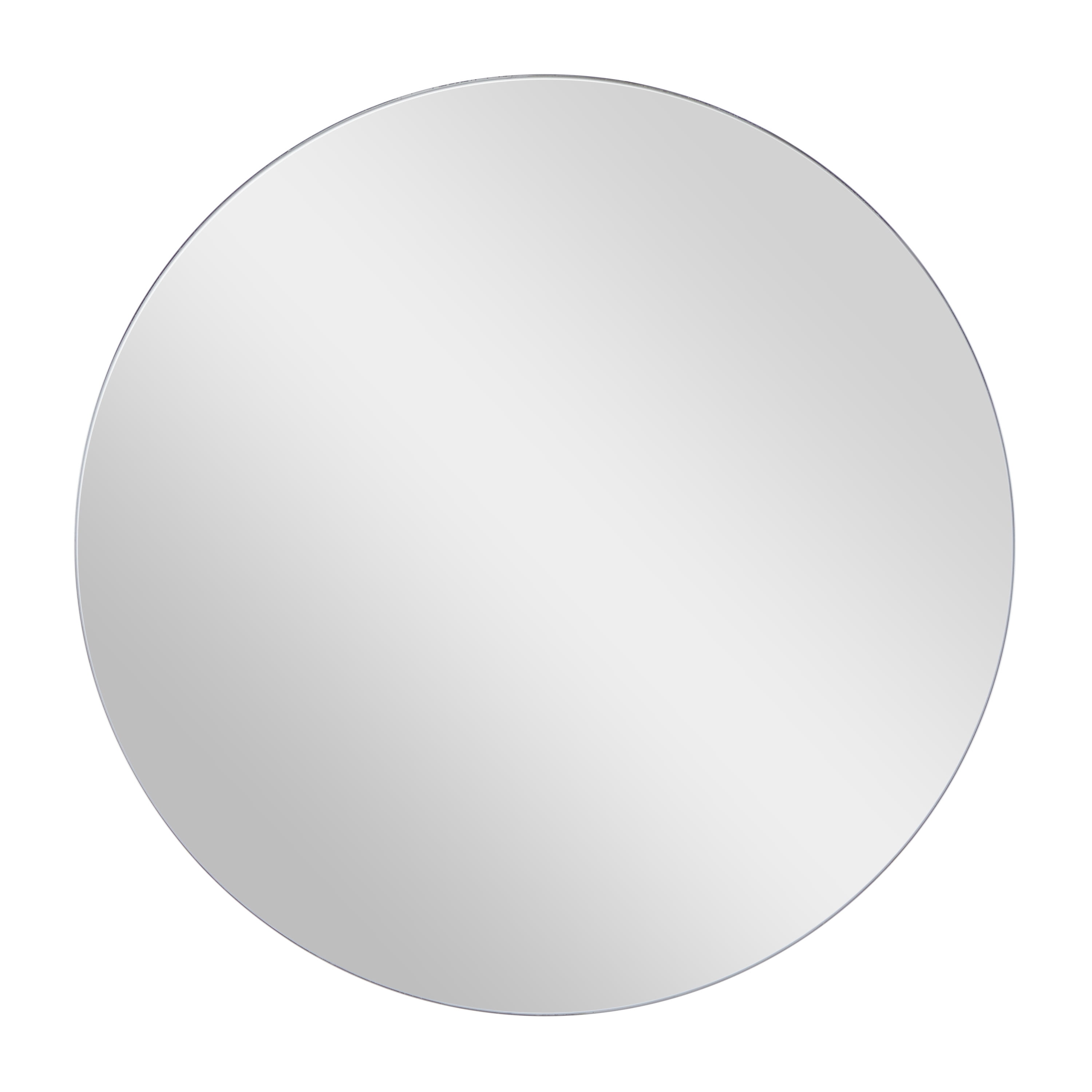 DecMode 24" x 24" White Simplistic Wall Mirror with Thin Minimalistic