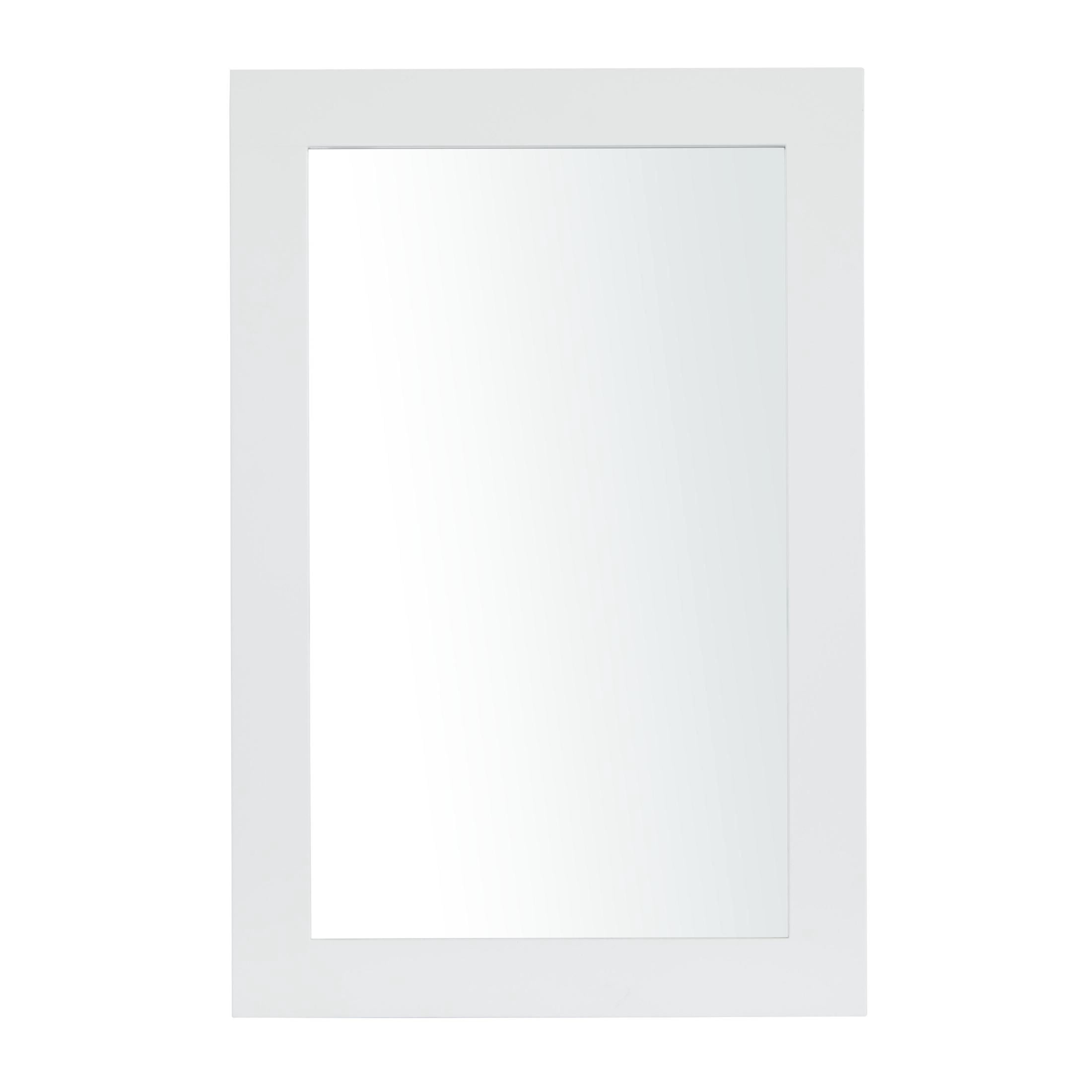 DecMode 24" x 36" White Rectangular Wall Mirror