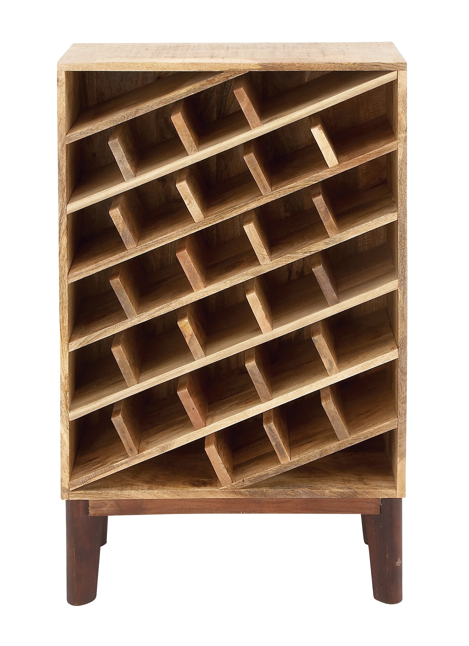 Handcrafted Sculptural Mango Wood 6-Bottle Wine Rack