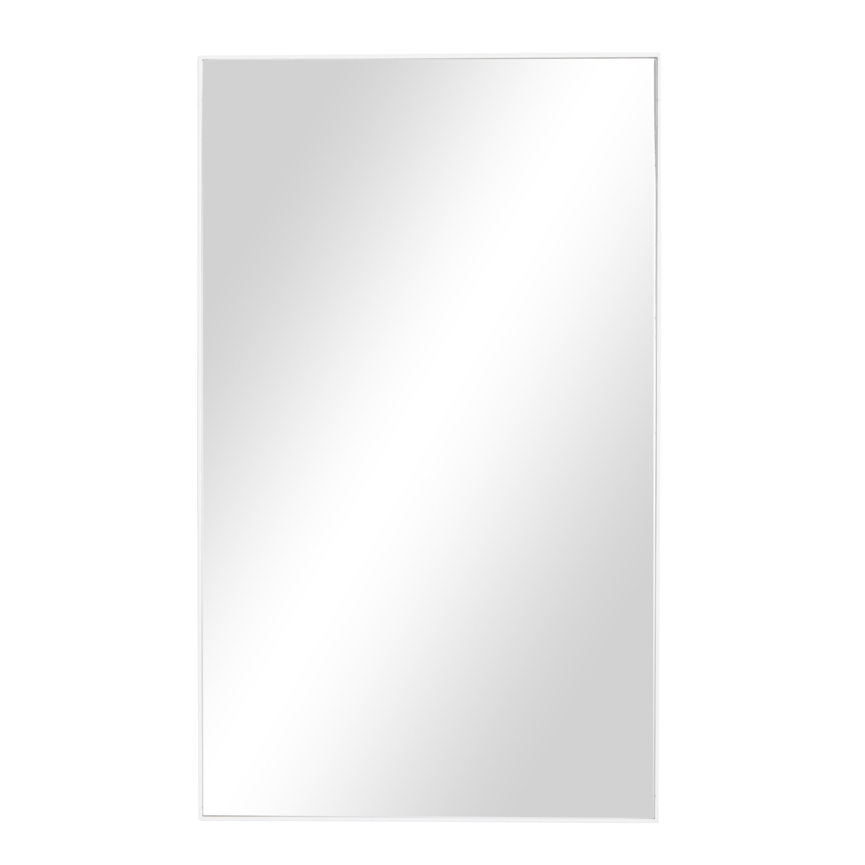 DecMode 24" x 40" White Wall Mirror with Thin Frame
