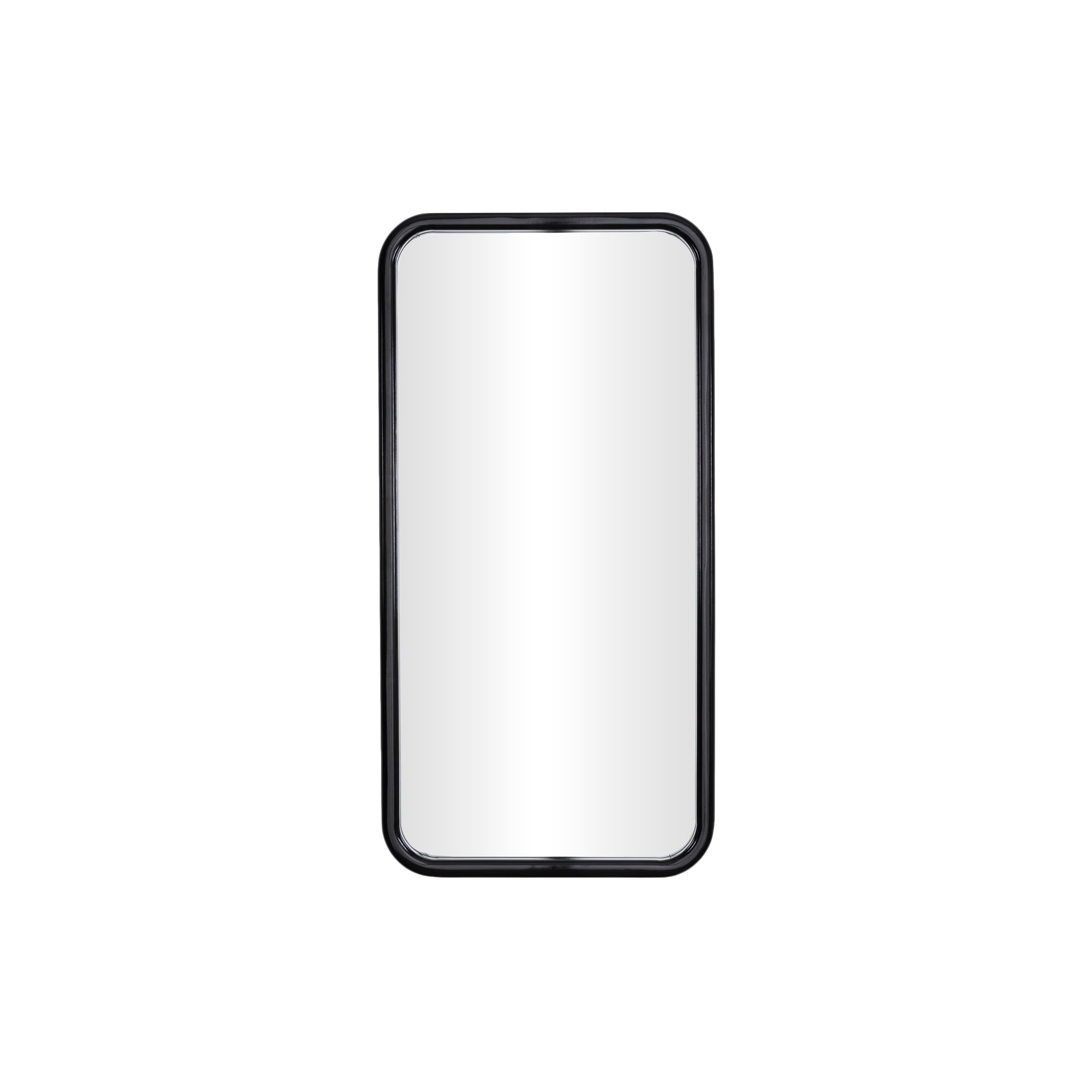 DecMode 24" x 47" Black Handmade Wall Mirror with Deep Set Frame