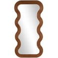 thumbnail image 1 of DecMode 24" x 47" Brown Wavy Wall Mirror with Dimensional Carved Frame, 1 of 9