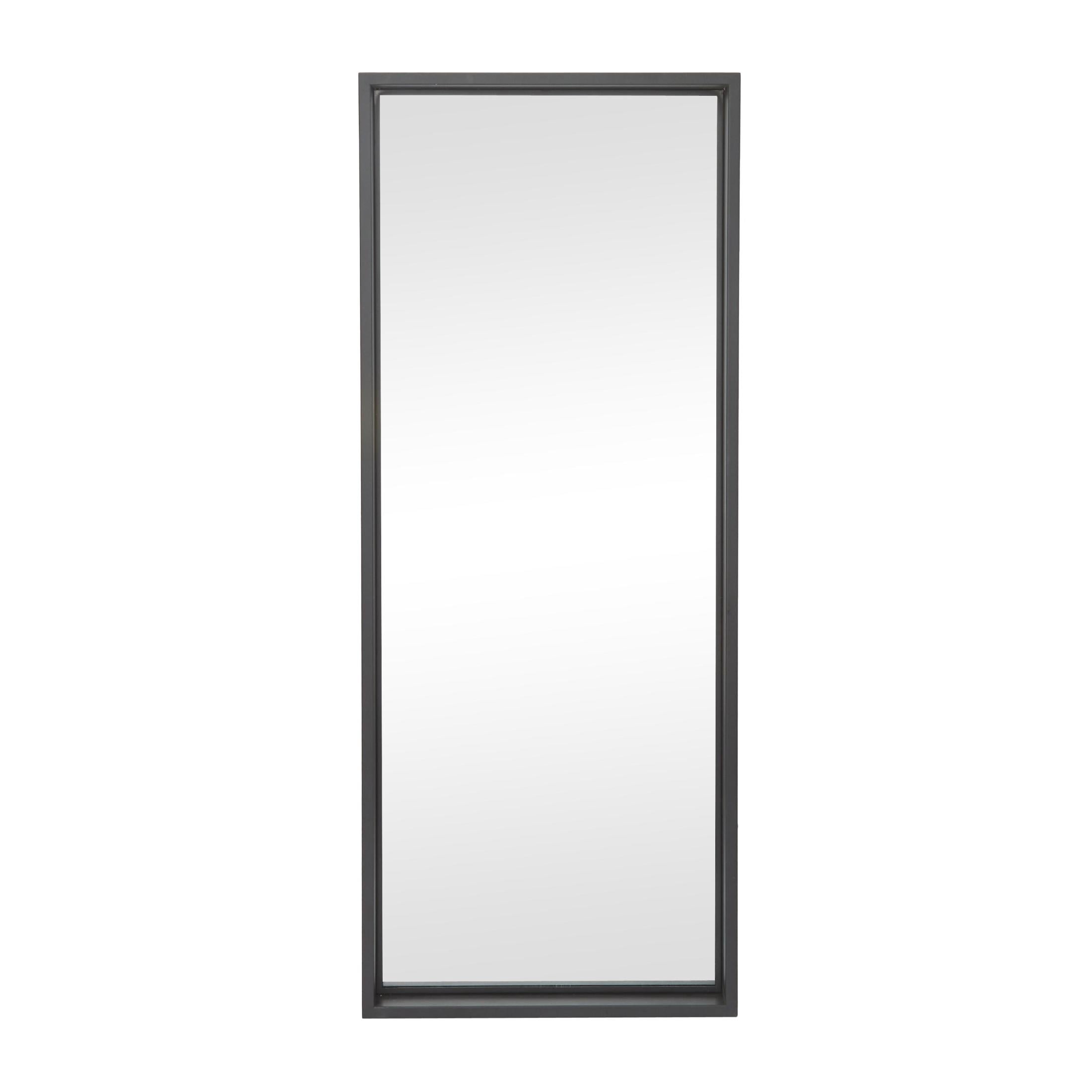 DecMode 24" x 60" Black Metal Tall Floor Mirror
