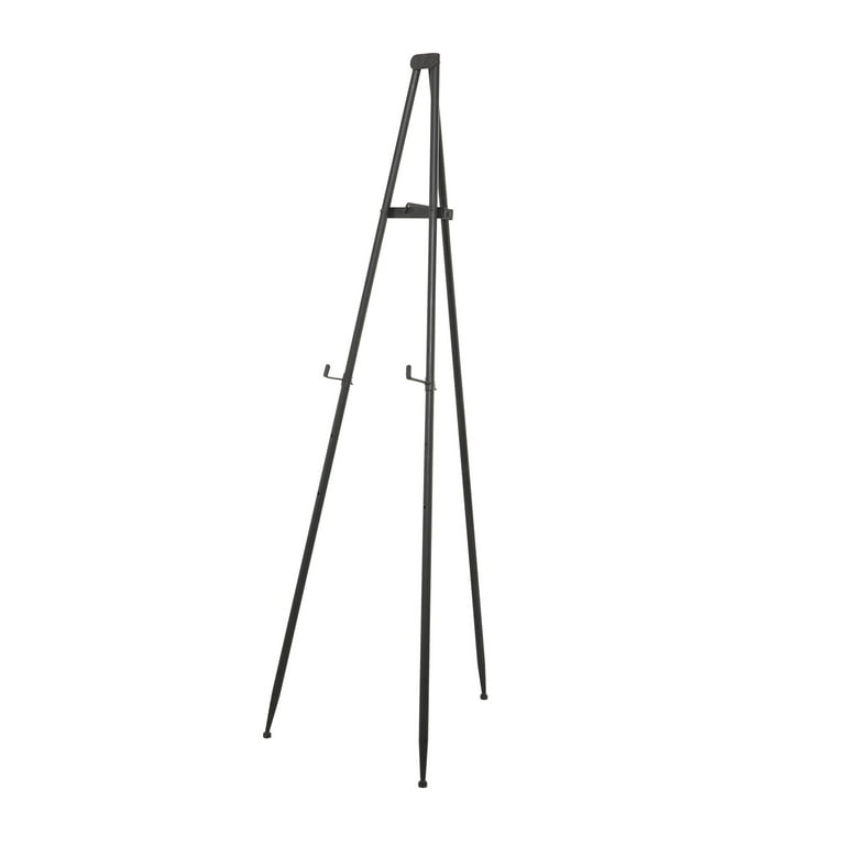 DecMode 24 x 70 White Metal Extra Large Free Standing Adjustable Display  Stand 3 Tier Easel with Foldable Stand, 1-Piece 