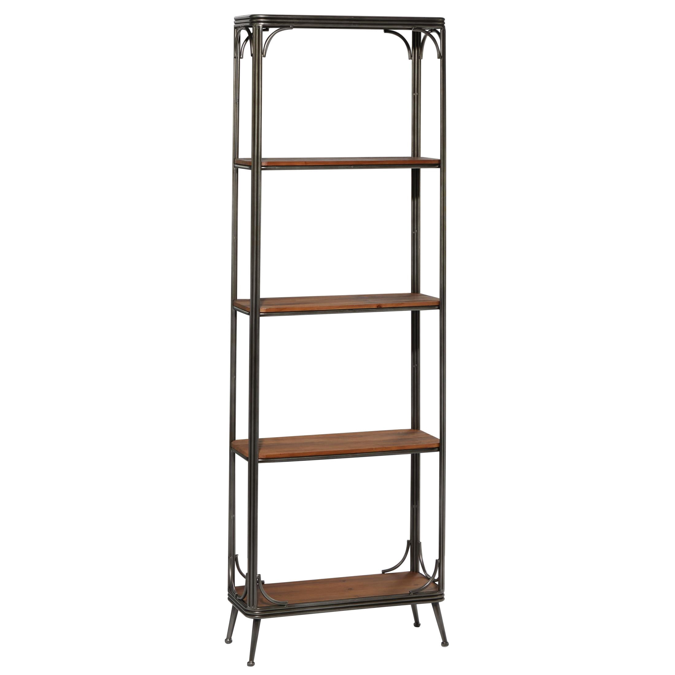 DecMode 24" x 71" Brown Wood 5-Tier Shelving Unit, 1-Piece