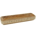 thumbnail image 1 of DecMode 24" x 8" Brown Mango Wood Handmade Nesting Tray with Hand Woven Seagrass Accents, 1-Piece, 1 of 9