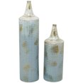 thumbnail image 1 of DecMode 25", 18"H Distressed Tall Blue Metal Vase, Set of 2, 1 of 11