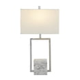 thumbnail image 1 of DecMode 25" Geometric Silver Table Lamp with Cream Fabric Shade, 1 of 10