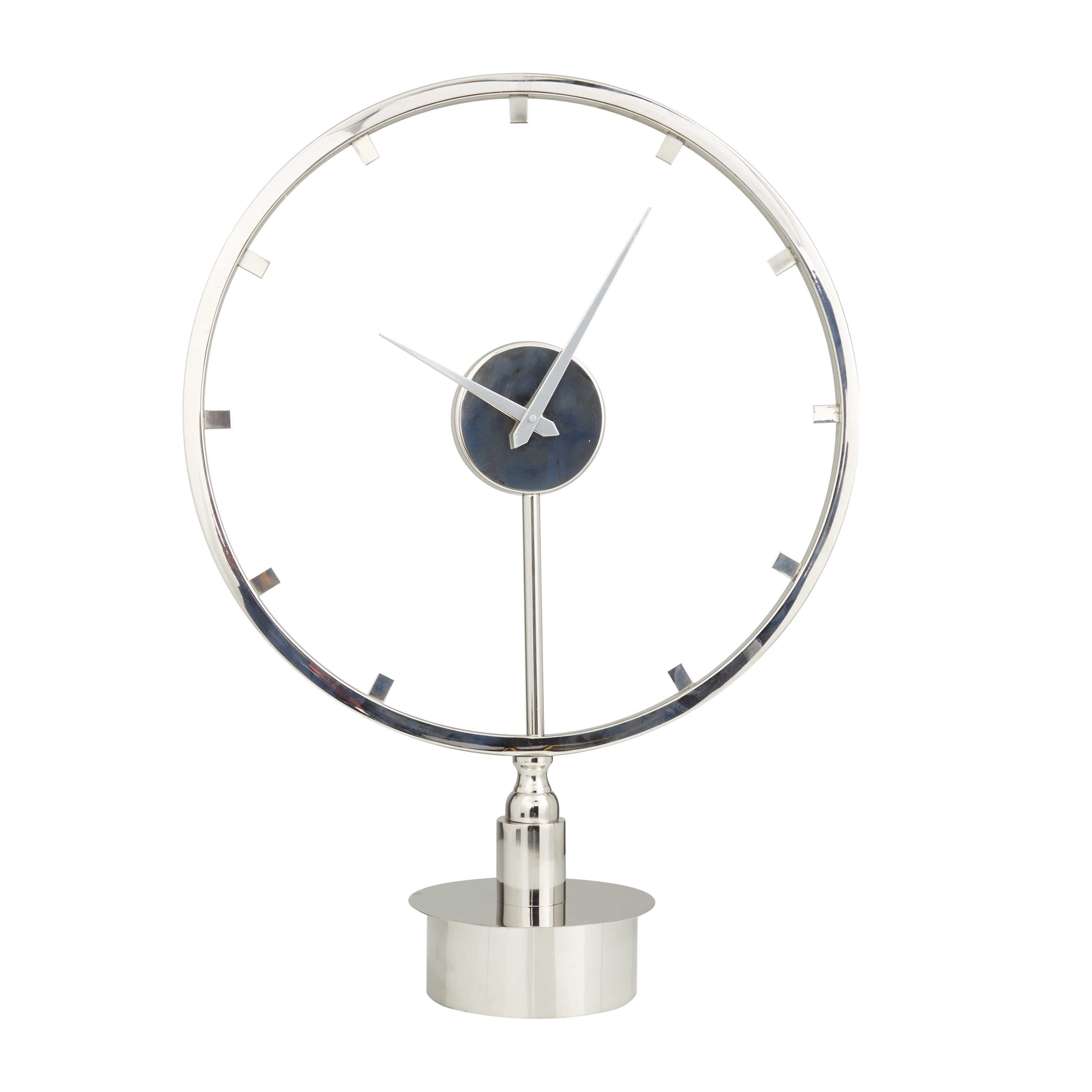 DecMode 25" Silver Stainless Steel Large Open Frame Clock