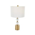 thumbnail image 1 of DecMode 25" Stacked Orbs Clear Table Lamp with White Linen Shade, 1 of 9