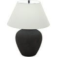 thumbnail image 1 of DecMode 25" Wide Rounded Textured Black Table Lamp with White Linen Shade, 1 of 9