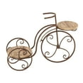 thumbnail image 1 of DecMode 25" x 10" x 19" 2 Tier Brown Metal Bike Plantstand, 1 of 12