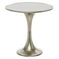 thumbnail image 1 of DecMode 25" x 25" Silver Ceramic Accent Table with White Marble Top, 1-Piece, 1 of 7