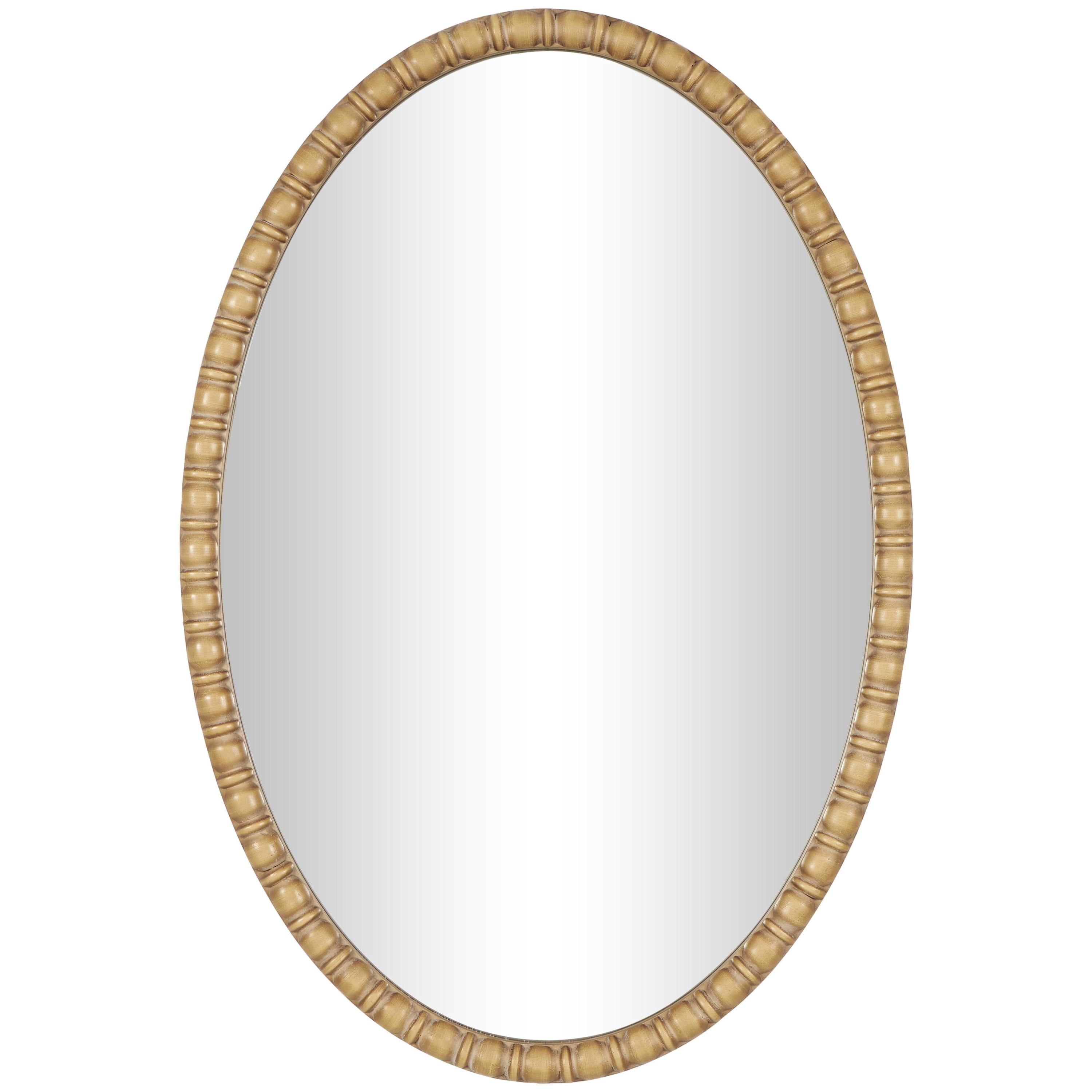 DecMode 25" x 37" Brown Wall Mirror with Beaded Inspired Frame