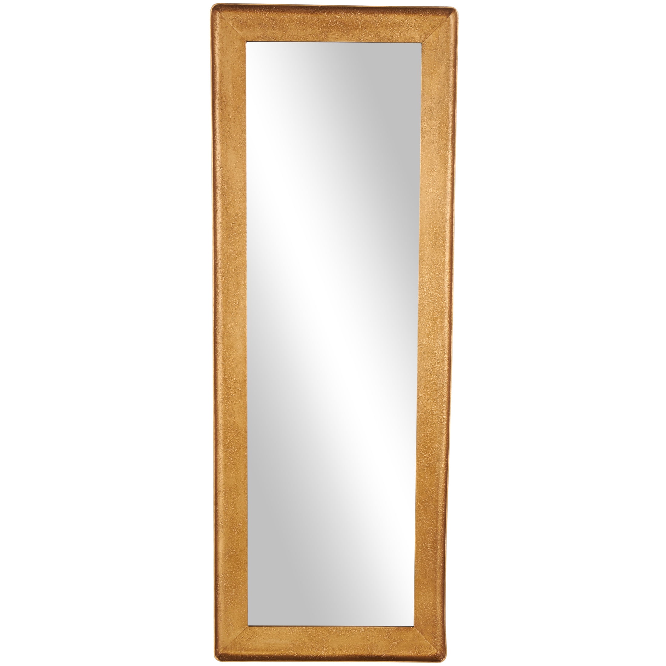 DecMode 25" x 69" Gold Wall Mirror with Textured Frame