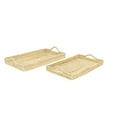 thumbnail image 1 of DecMode 26", 23"W Light Brown Rattan  Tray, 2-Pieces, 1 of 9