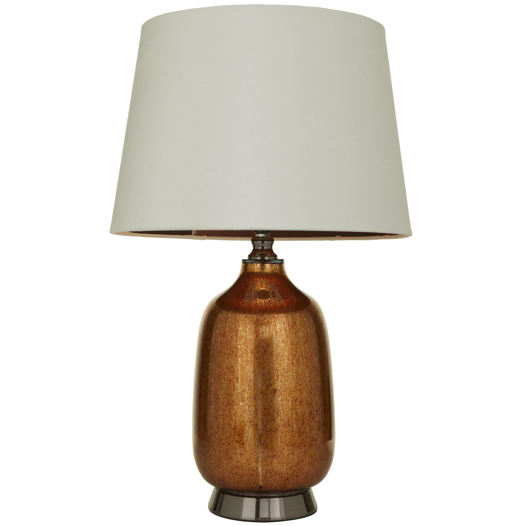 DecMode 26" Gourd Style Base Copper Table Lamp with White Velvet Shade