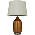 thumbnail image 1 of DecMode 26" Gourd Style Base Copper Table Lamp with White Velvet Shade, 1 of 7