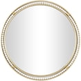 thumbnail image 1 of DecMode 26" x 26" Gold Wall Mirror with White Wood Beading, 1 of 7