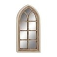 thumbnail image 1 of DecMode 26" x 35" Brown Arched Distressed Window Pane Wall Mirror, 1 of 16