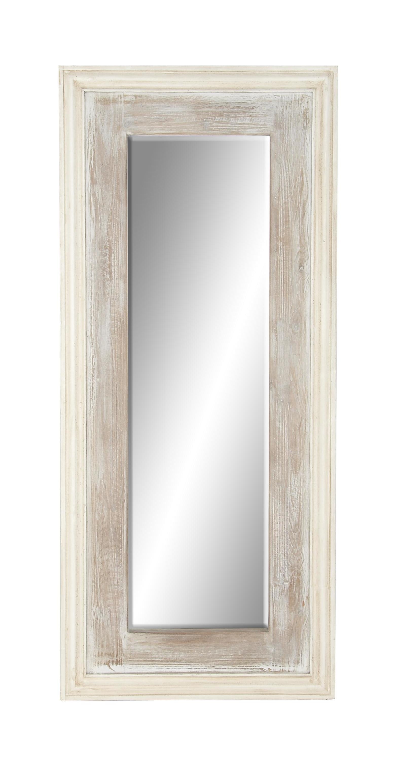 Farmhouse White Weathered Wood Full Length Wall Mirror