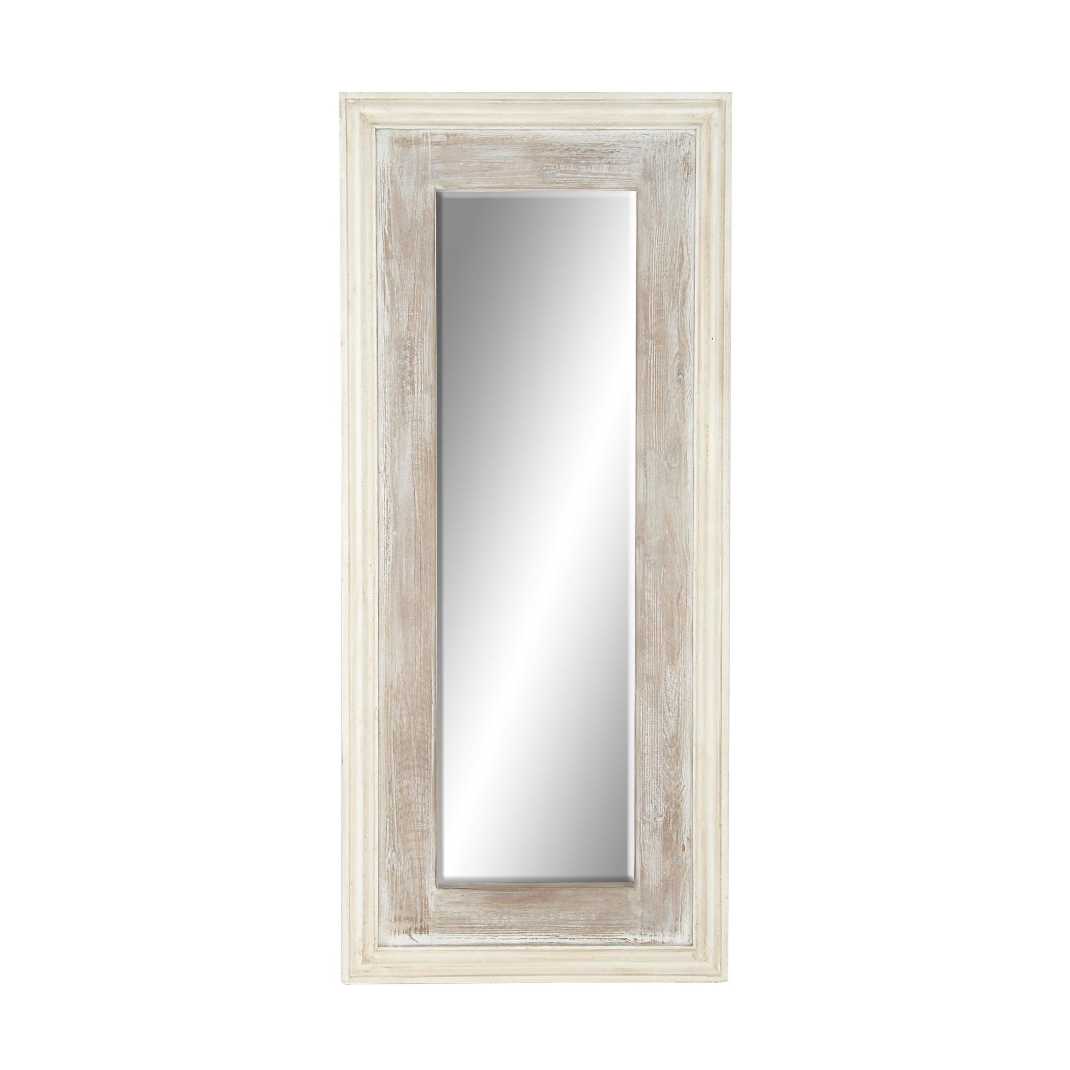 DecMode 26" x 59" White Wall Mirror