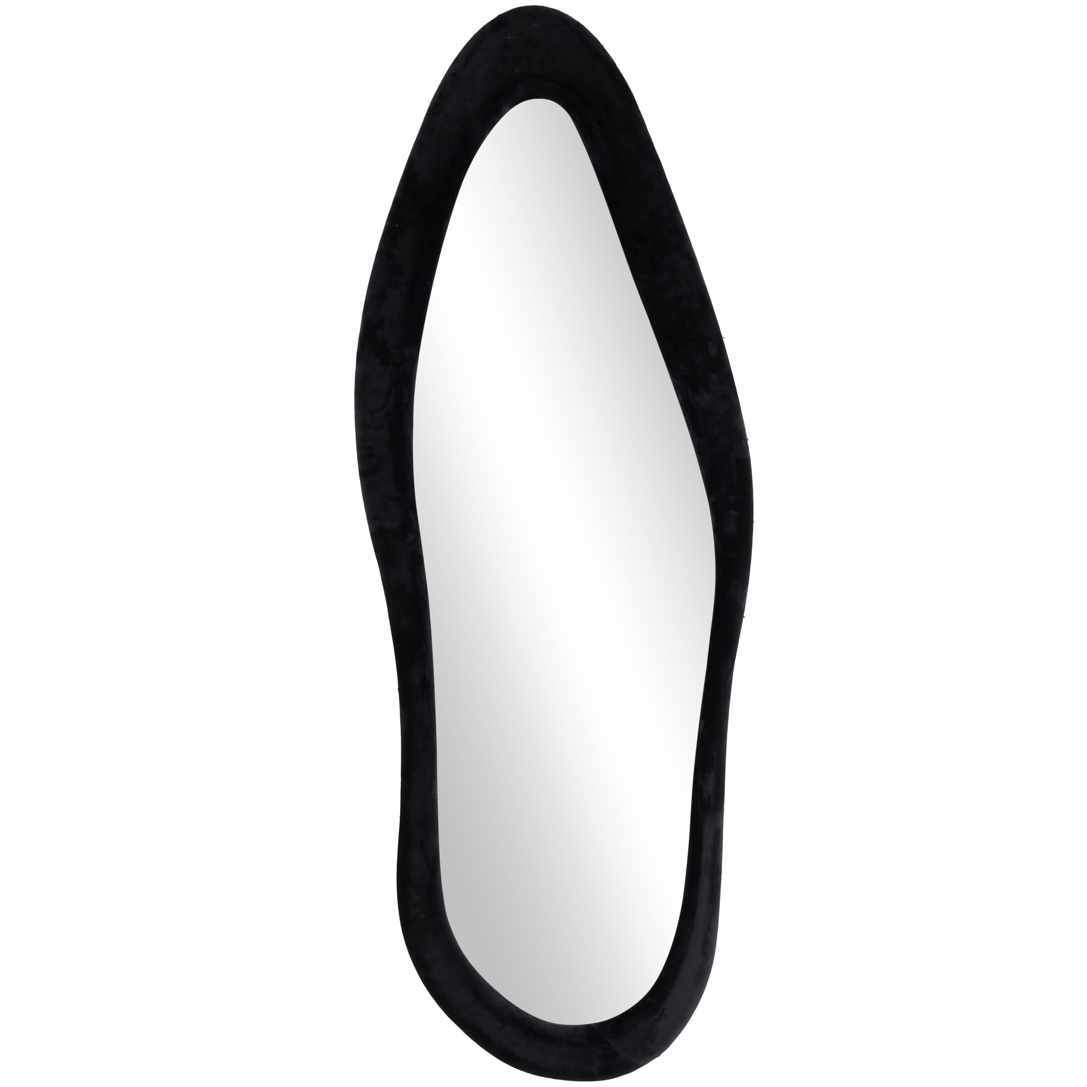 DecMode 26" x 65" Black Wavy Abstract Wall Mirror