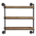 thumbnail image 1 of DecMode 26" x 7" 3-Tier Brown Wall Shelf, 1 of 7
