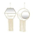 thumbnail image 1 of DecMode 27", 28"H Gold Handmade Dream, Love Wall Mirror with Fringe Tassels, Set of 2, 1 of 9