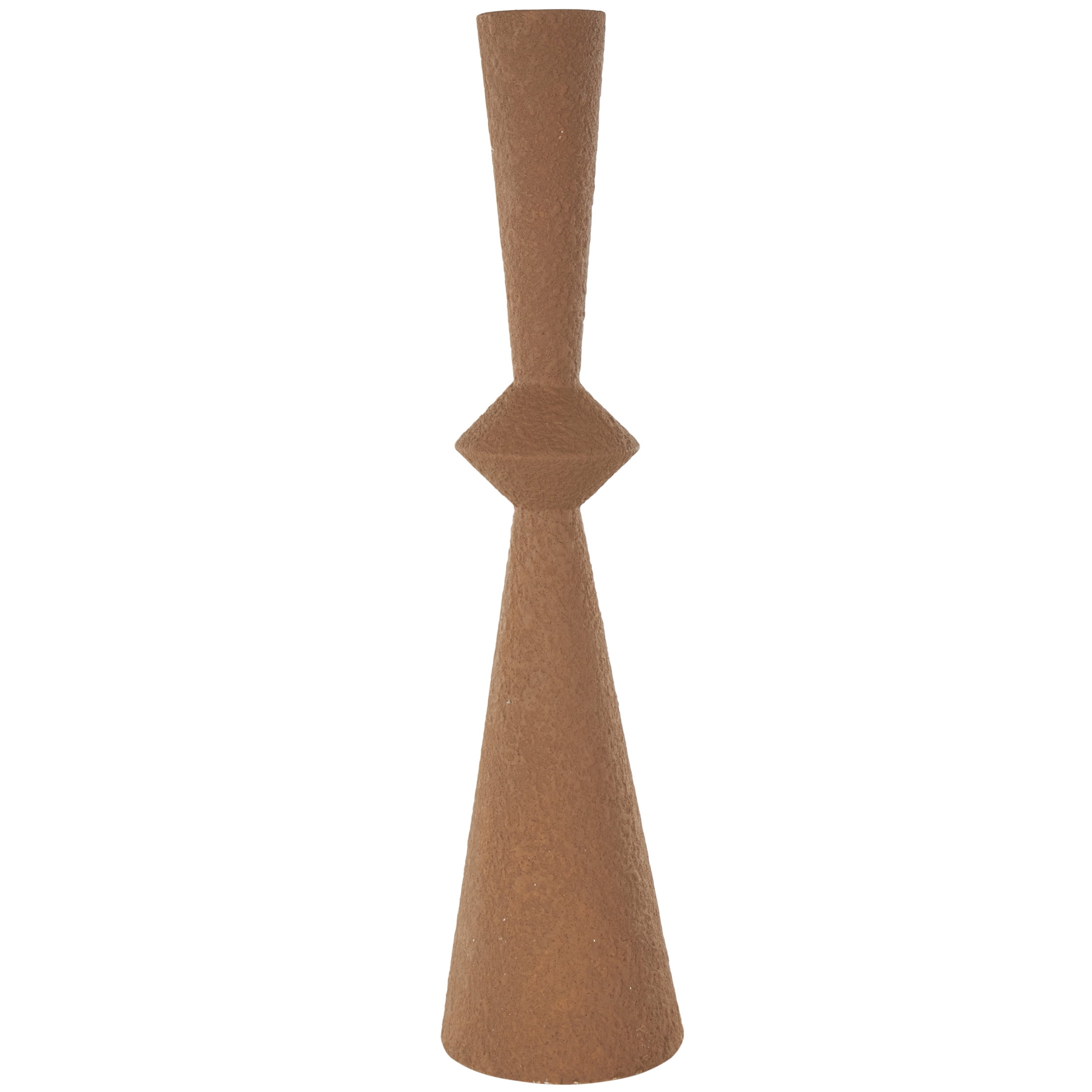 DecMode 27" Art Deco Fluted Brown Metal Vase