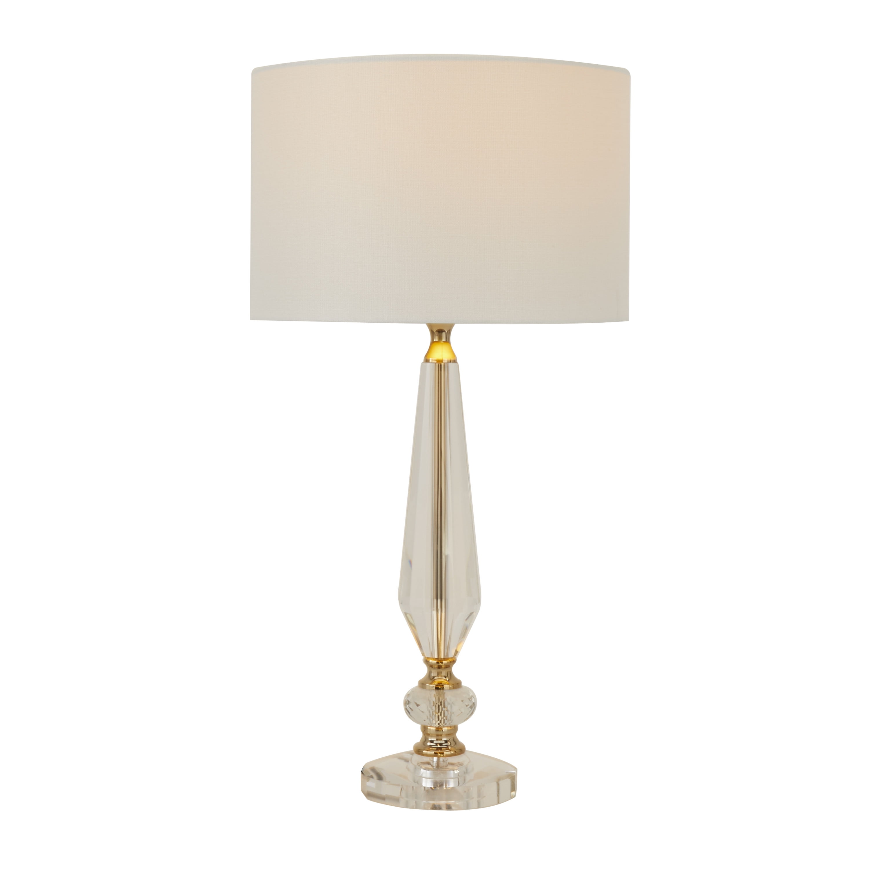 DecMode 27" Clear Buffet Lamp with Cream Linen Shade