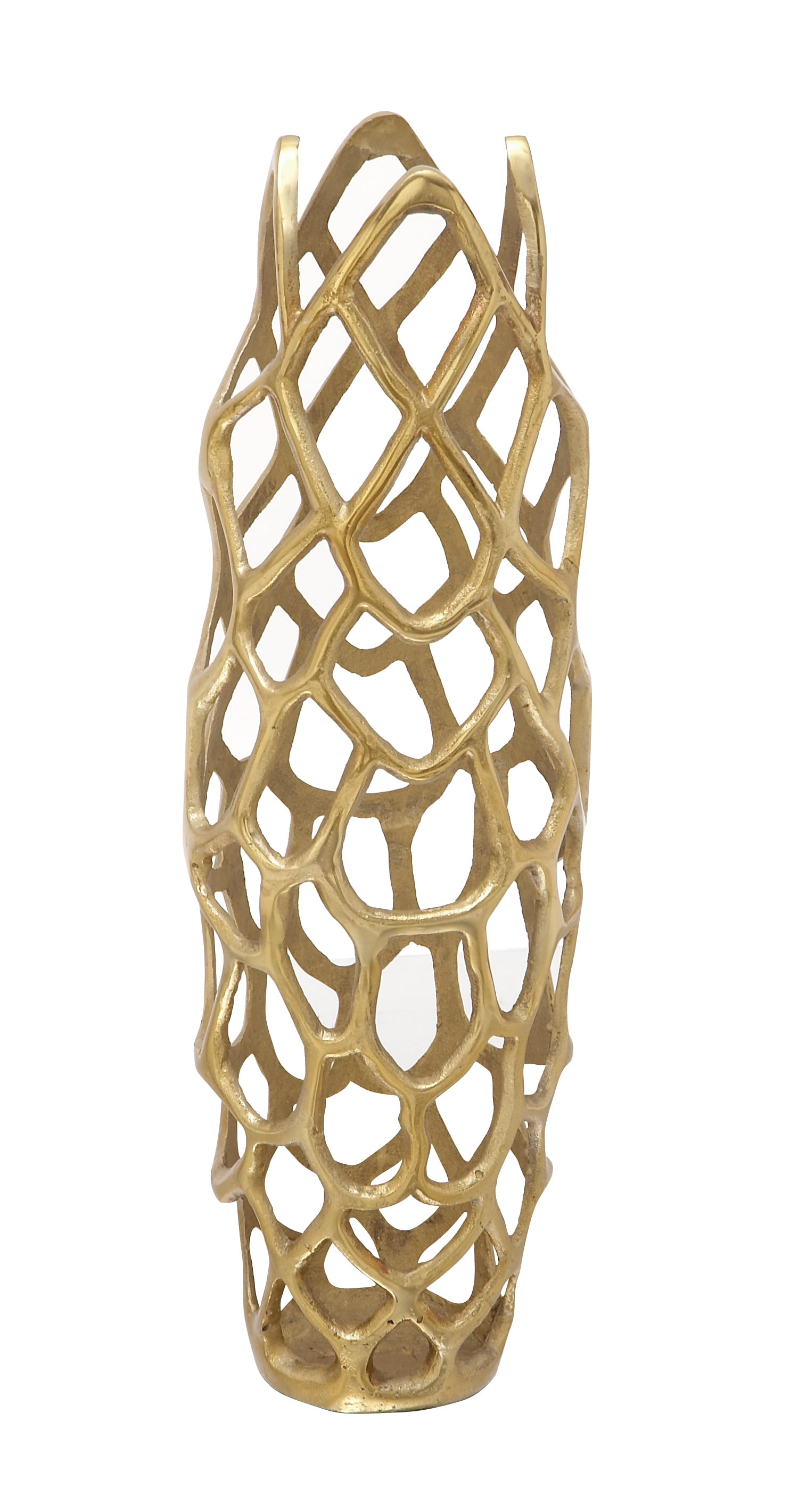 Gold Coral Decorative Metal Table Vase