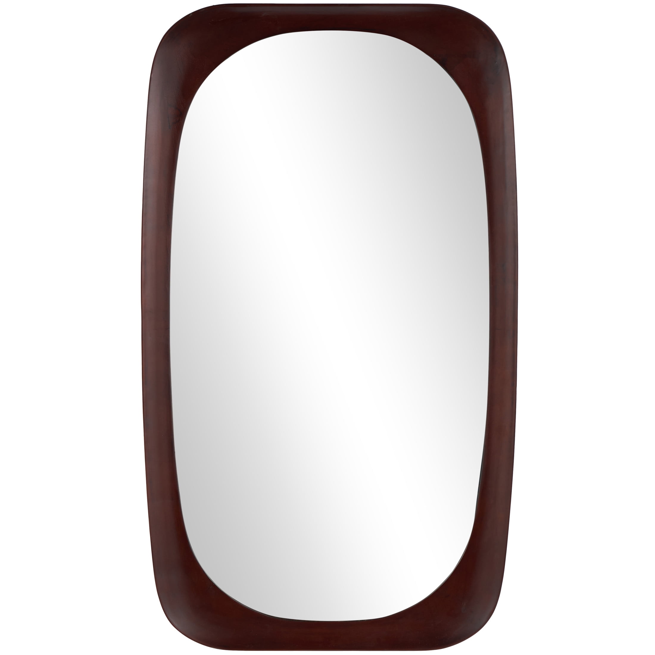 DecMode 27" x 47" Dark Brown Oval Wall Mirror