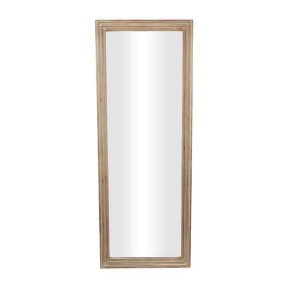 DecMode 27" x 72" Brown Tall Wall Mirror with Layered Beaded Frame