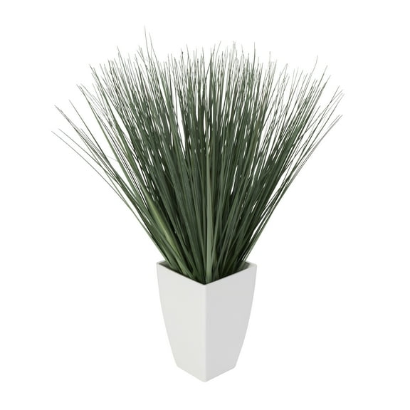 DecMode 28" Artificial Plant in White Plastic Pot