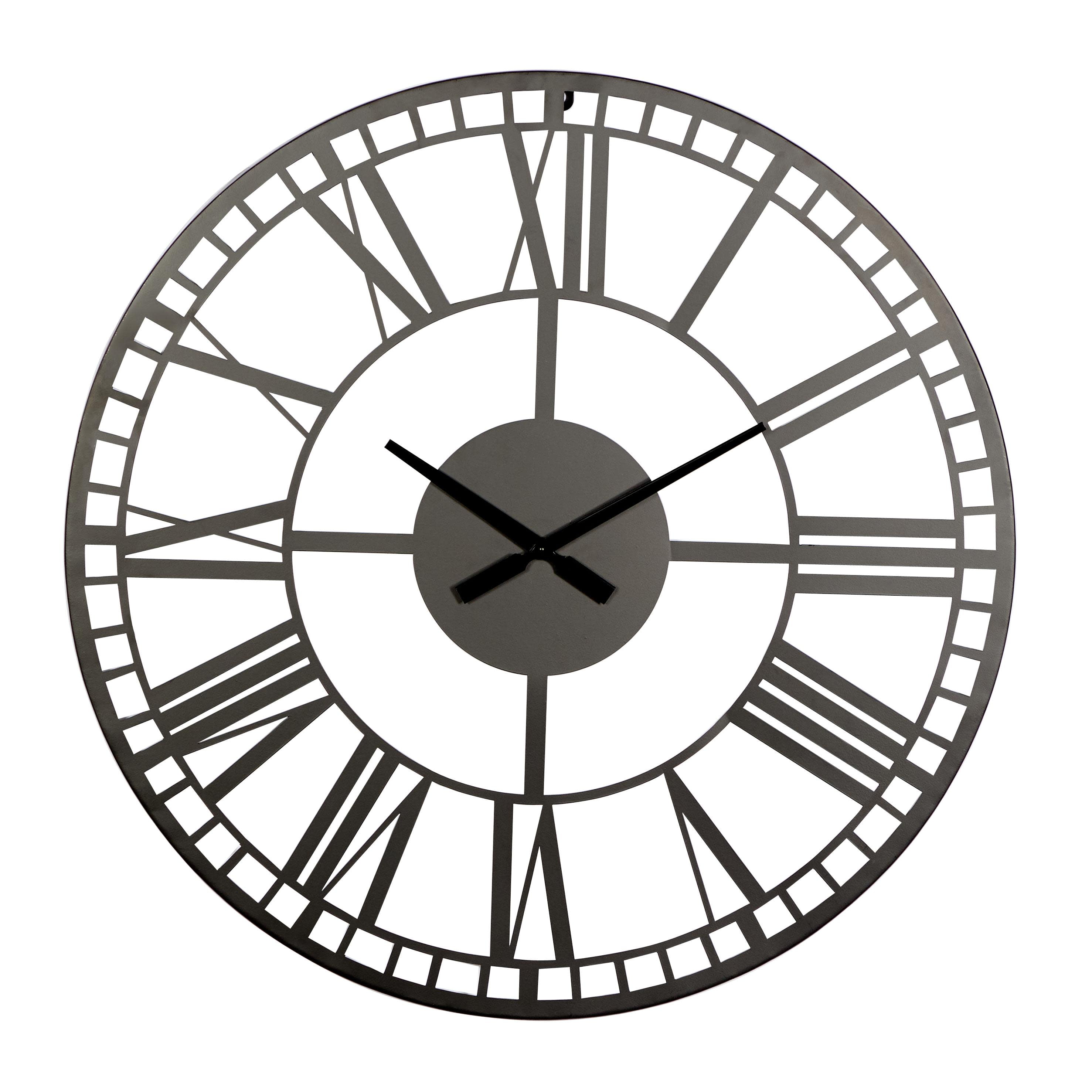 28" Black Metal Open Cutout Frame Wall Clock