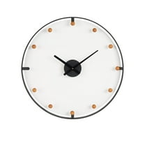 DecMode 28" Black Metal Wall Clock with Acrylic Face and Ball Accents