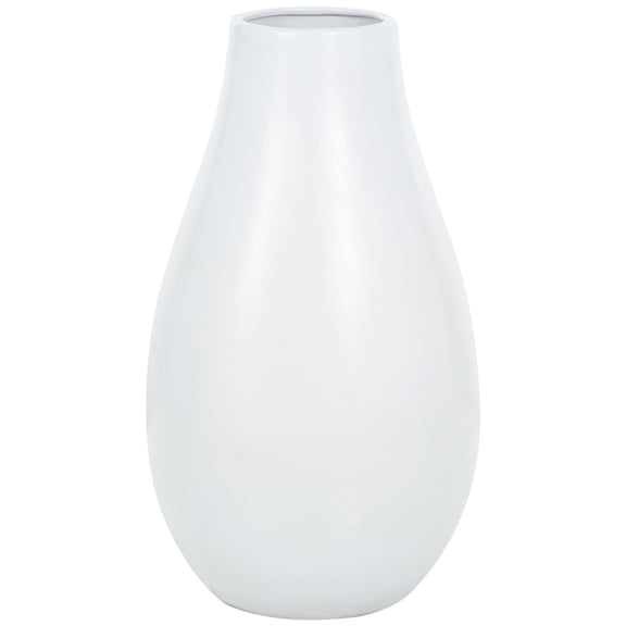 DecMode 28" Rounded Matte Floor White Ceramic Vase