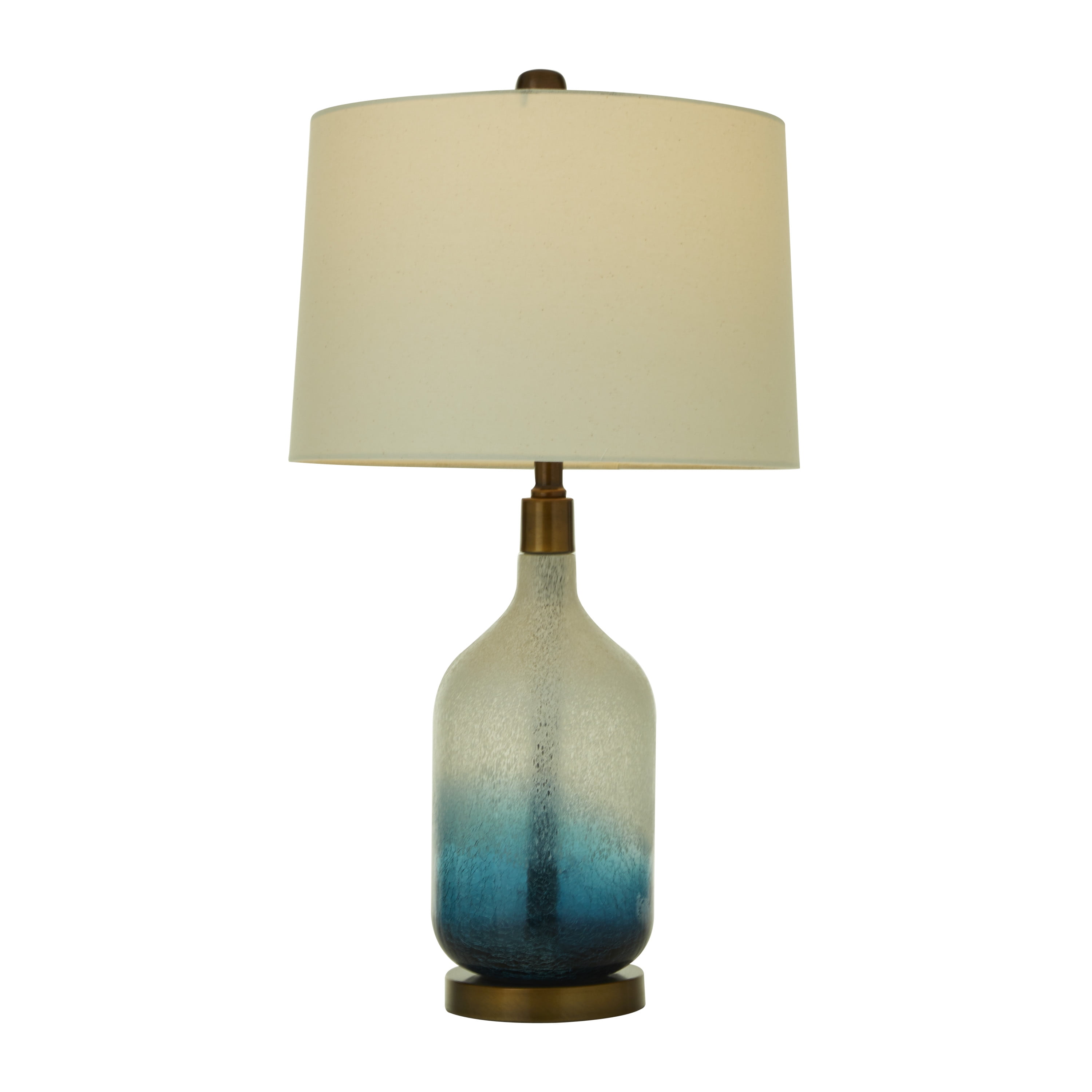 DecMode 28" Ombre Blue Table Lamp with Cream Linen Shade (2 Count)