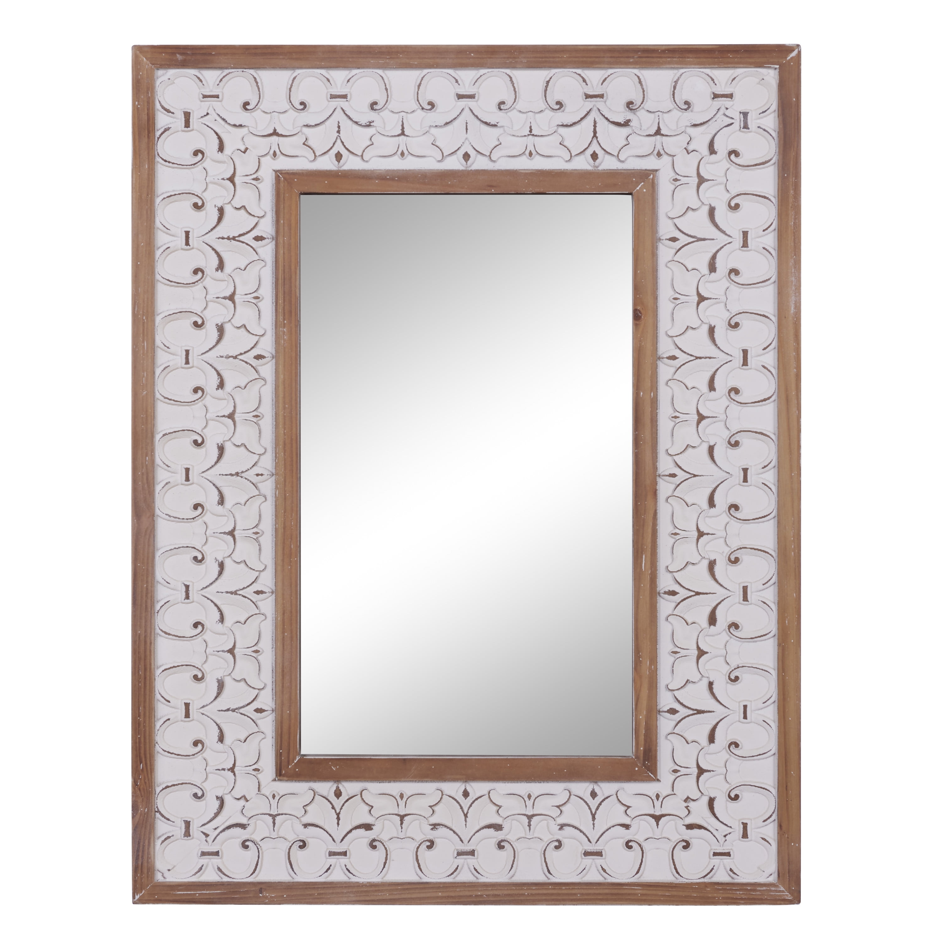 French Provincial Gold Carved Wood Rectangular Mirror