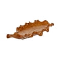 thumbnail image 1 of DecMode 28" x 13" Brown Teak Wood Handmade Live Edge Leaf Tray, 1-Piece, 1 of 9