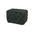 thumbnail image 1 of DecMode 28" x 19" Dark Gray Wood Tufted Ottoman, 1-Piece, 1 of 11