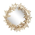 thumbnail image 1 of DecMode 28" x 28" Gold Layered 3D Circle Butterfly Wall Mirror, 1 of 14