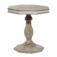 thumbnail image 1 of DecMode 28" x 30" Brown Wood Handmade Intricately Carved Scroll Accent Table, 1-Piece, 1 of 13
