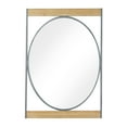 thumbnail image 1 of DecMode 28" x 40" Brown Wall Mirror with Oval Center, 1 of 7