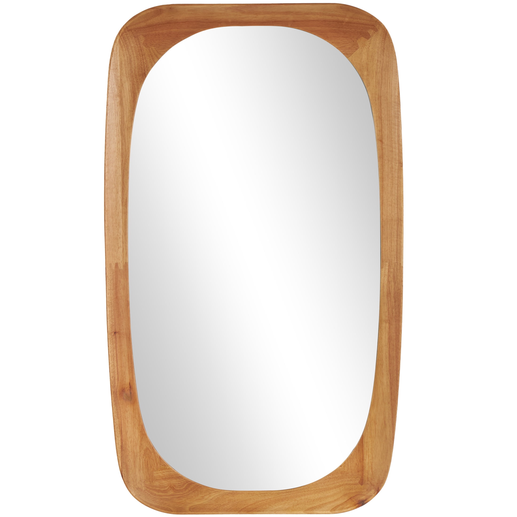 DecMode 28" x 47" Brown Oval Wall Mirror