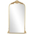 thumbnail image 1 of DecMode 28" x 48" Gold Metal Scroll Tall Ornate Arched Baroque Floor Mirror, 1 of 19